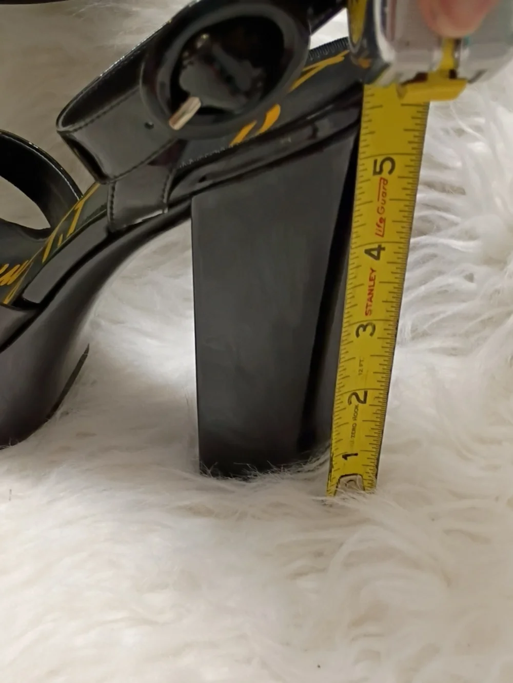 New Sam Edelman Savannah Black Patent Platform Block-Heel Sandals 10